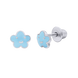 Детские пусеты Облачко с эмалью голубые серебро 925 пробы (5х7,5) Арт. 5564uup