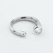 Серебряное открытое кольцо Асимметрия с белыми фианитами k111789,16,5 размер
