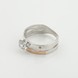 Серебряное кольцо с фианитами с золотыми накладками к719ф, 17 размер