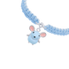 Браслет-шнурок плетений Мишка Блакитний з емаллю та фіанітом Сваровські зі сріблом Арт. 5429uub