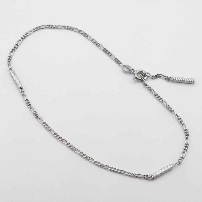 Срібний браслет-ланцюг на ногу Брусок без каменів b15782