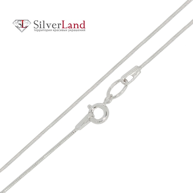 Серебряная цепочка Снейк 42 см толщина 1 мм родированная Арт. с53002