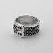 Серебряное кольцо Ремень с черными фианитами 11500-5, 16 размер