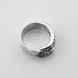 Срібний перстень Ремінь з чорними фіанітами 11500-5, 16 розмір
