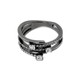 Серебряное кольцо широкое покрытое черными родием с белыми фианитами K11924, 16,5 размер