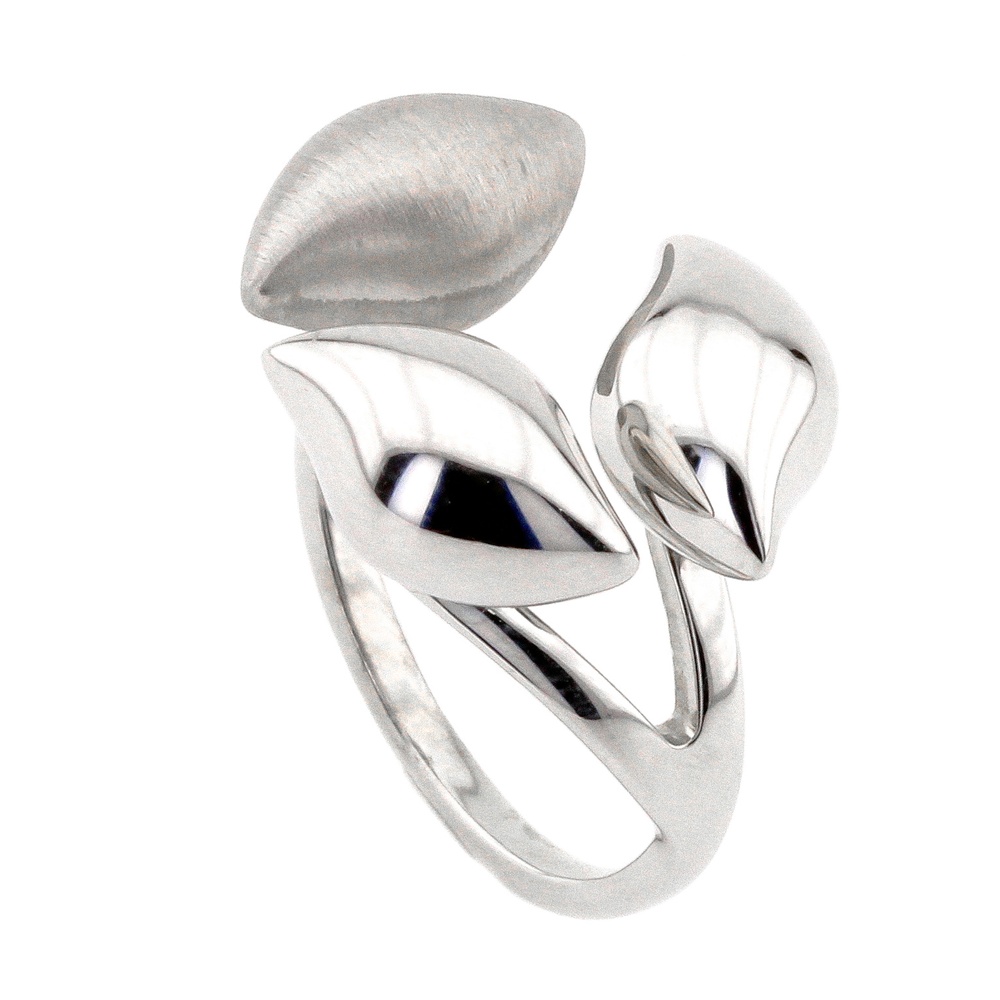 Серебряное незамкнутое кольцо "Океан" без вставок K11704, 18 размер