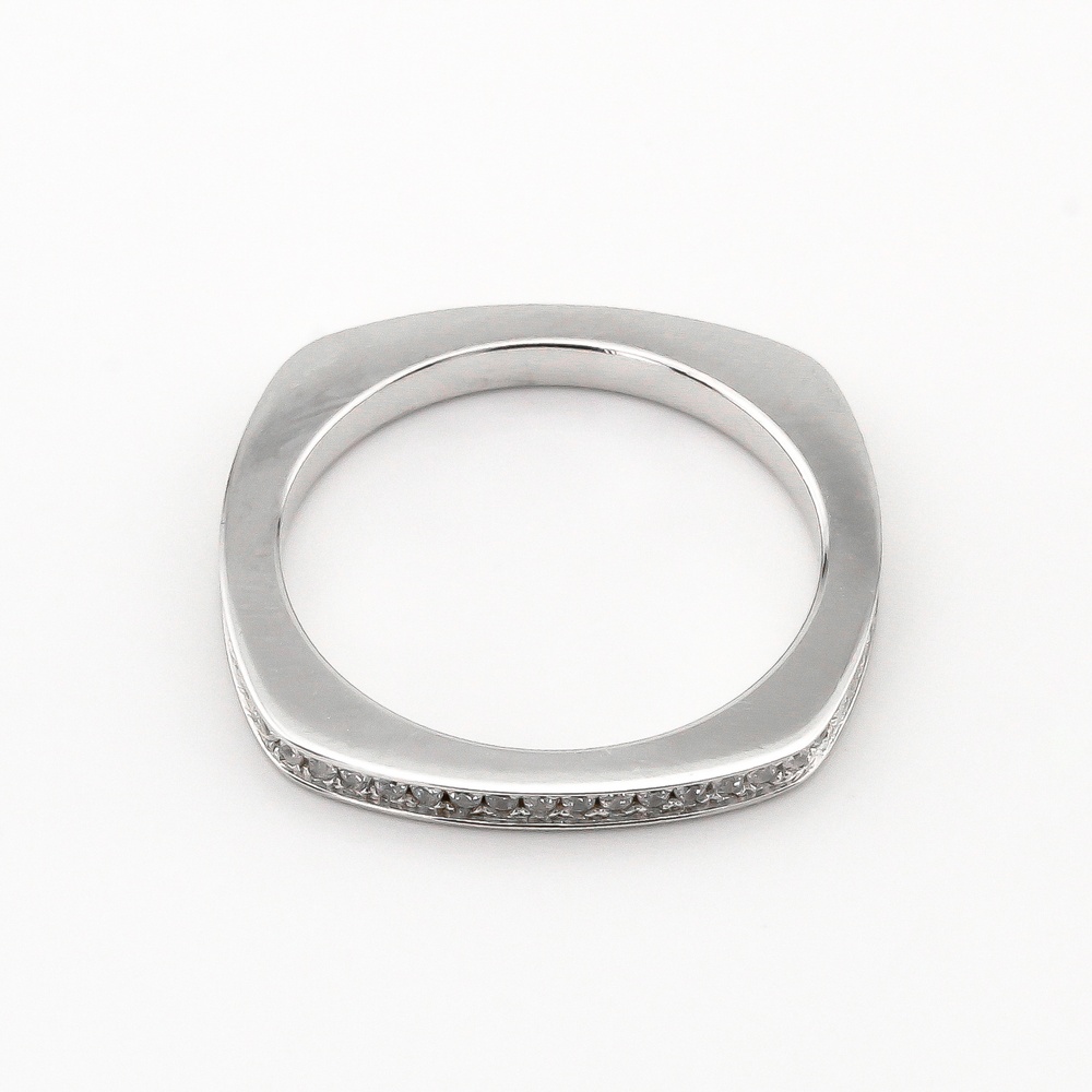 Серебряное кольцо-дорожка квадратно формы с белыми фианитами K11950, 16 размер