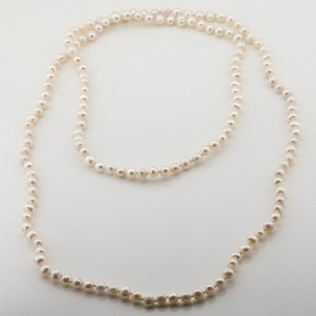 Намиста із білих перлів жем937, 45 розмір