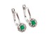 Класичні сережки з білого золота зі смарагдами та діамантами EO07704, Зелений|Білий