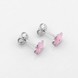 Детские серебряные серьги-пусеты Цветы розовые с эмалью c121636, Розовый