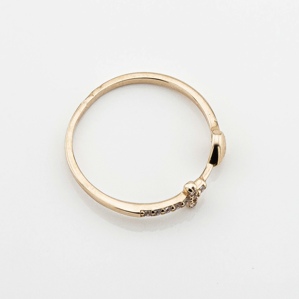 Золотое кольцо Сердце и крестик с фианитами k111872, 18 размер