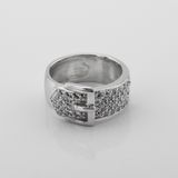 Серебряное кольцо Ремень с белыми фианитами 11500-4, 16,5 размер