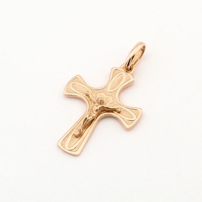 Золотой крестик с распятием КР13109