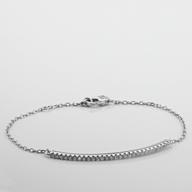 Срібний браслет Доріжка з фіанітами b15977, 15 розмір