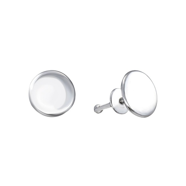 Срібні сережки-пусети (гвоздики) "Монетки" (8 мм) Без вставок родовані, с23155