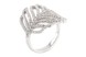 Серебряное кольцо "Перышко" с белыми фианитами CK11179, 16,5 размер, 16-5, Белый
