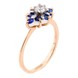 Золотое кольцо с синей шпинелью и фианитами КК11045, 16 размер