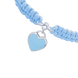 Плетеный браслет на голубом шнурке Сердце с голубой эмалью с серебром Арт. 4195548006040404