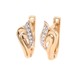 Золоті сережки фігурні в класичному стилі з фіанітами C12469, Білий