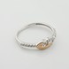 Серебряное кольцо с фианитами с золотыми накладками к970ф, 18 размер