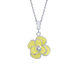 Кулон Пион Желтый с эмалью и Swarovski из серебра (13х14) Арт. 5546uuk-1