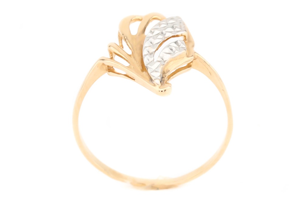 Золотое кольцо Листик без вставок 585 пробы КК11454, 18,5 размер, 18-5