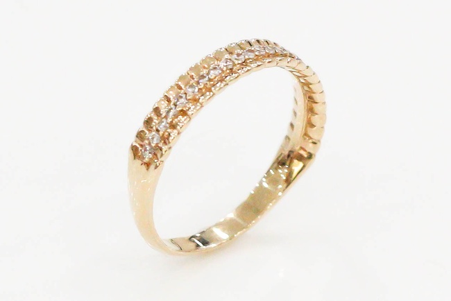 Золотое кольцо дорожка с фианитамиКК11060, 16 размер