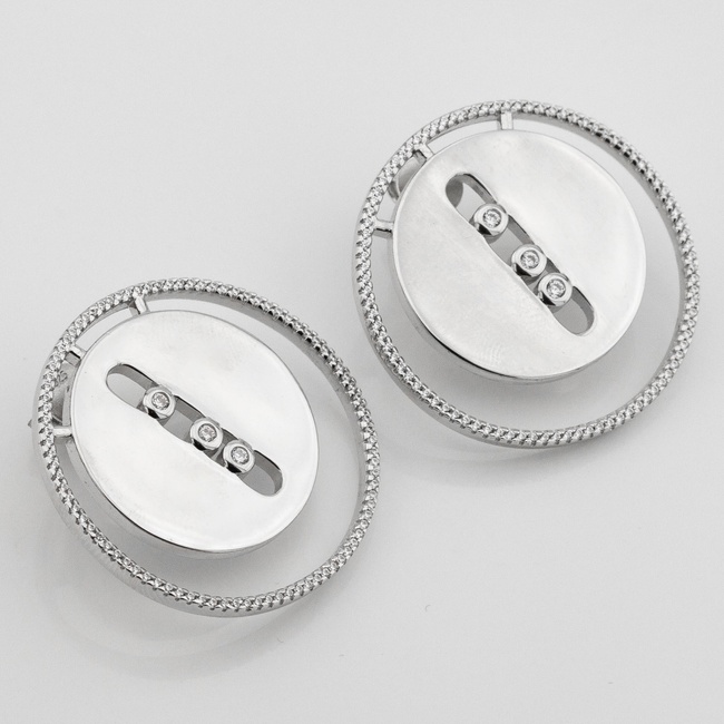 Срібні сережки Кола з фіанітами c121528