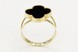 Тонкое кольцо из желтого золота "Клевер" с черной эмалью КК11030, 18,5 размер, 18-5, Черный