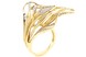 Кольцо из желтого золота ажурное с белыми фианитами КК11391, 16,5 размер, 16-5, Белый