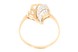 Золотое кольцо Листик без вставок 585 пробы КК11454, 18,5 размер, 18-5