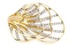 Кольцо из желтого золота ажурное с белыми фианитами КК11391, 16,5 размер, 16-5, Белый
