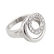 Серебряное кольцо Круги с фианитами K11578, 16,5 размер, 16-5, Белый