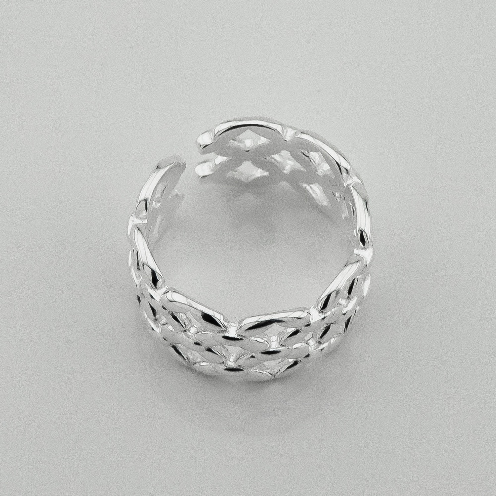 Серебряное открытое кольцо широкая k111793, 16 размер