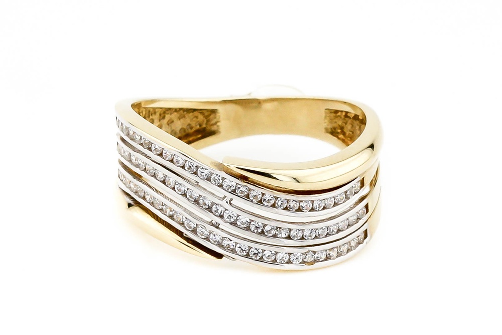 Золотое кольцо Дорожки с фианитами КК11346, 18 размер, 18, Белый