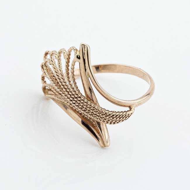 Золотое кольцо фигурное без камней k111876, 17 размер