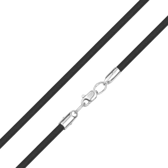 Каучуковый браслет черный (3 мм) 940123-Н, Черный