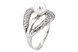 Срібний перстень з перлами родований 11705, 15,5 розмір