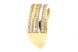Широкое кольцо из желтого золота три дорожки с фианитами КК11416, 17,5 размер, 17-5, Белый