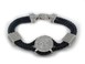 Серебряный браслет Всевидящее око на черном плетеном шнурке 2054-IDE 19 размер