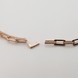 Серебряная цепь Звенья прямоугольные с фианитами с розовой позолотой ko14504, 40 размер