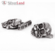Серебряные запонки в стиле гранж с чернением в форме черепа "EJ Bernie & Bob" Арт. 5003EJ