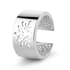 Серебряное кольцо «Дерево жизни» широкое незамкнутое 11011134, 16 размер