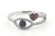 Серебряное кольцо Глазик с сердцем с цветными фианитами СК11054, 16,5 размер