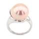 Срібний перстень Крапля з рожевим перлами 11448-2, 17,5 розмір, 17-5, Рожевий