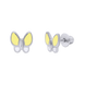 Дитячі сережки Метелик з очима жовтий 2195430006050501, Жовтий, UmaUmi Fly
