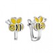 Срібні дитячі сережки Бджілка з жовтою емаллю з англійським замком c23206-Н, Жовтий