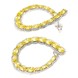 Серебряные серьги Петля с желтыми фианитами СС12057, Белый|Желтый