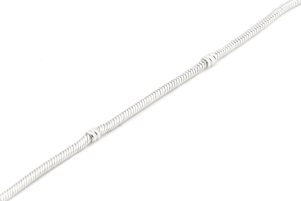 Серебряный браслет для шармов с фианитами СВ15052, Белый