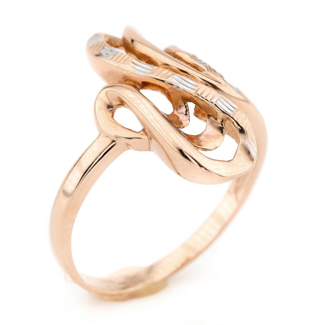 Золотое кольцо Волна без вставок КК11201, 19 размер